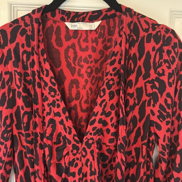 ZARA SIZE SMALL red and black animal print dress - Picture 7 of 12
